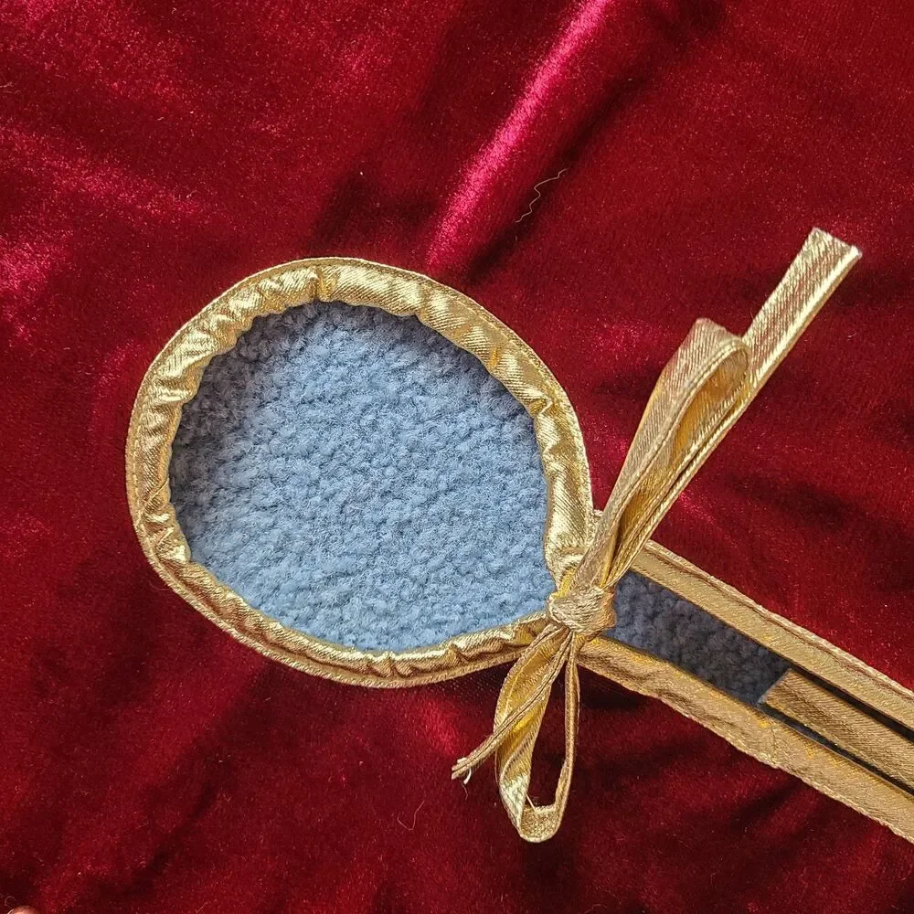 Burgundy Velvet Christmas Mini Tree Skirt Gold Snowflakes Holiday Tree Decor 28